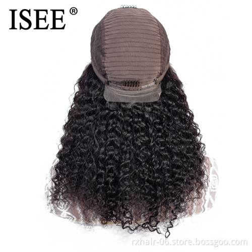 ISEE 13x6 Black Best Selling Quality Vietnamese Lace Front Bob Natural Burmese Human Hair Short Kinky Curly Wig For Black Women